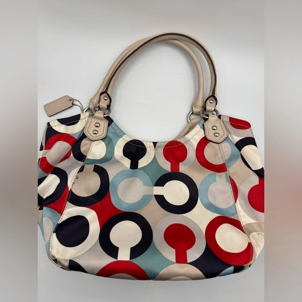 Coach Ashley Op Art Scarf Satchel / Shoulder Bag | Good Used Condition